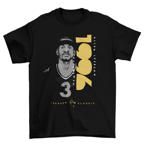 Black shirt featuring Iverson Classic branding and a photo of Allen Iverson
