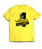 Yellow and Black Iverson portrait on a yellow  shirt
