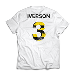 Back of the shirt features a yellow and black 3 and IVERSON in text